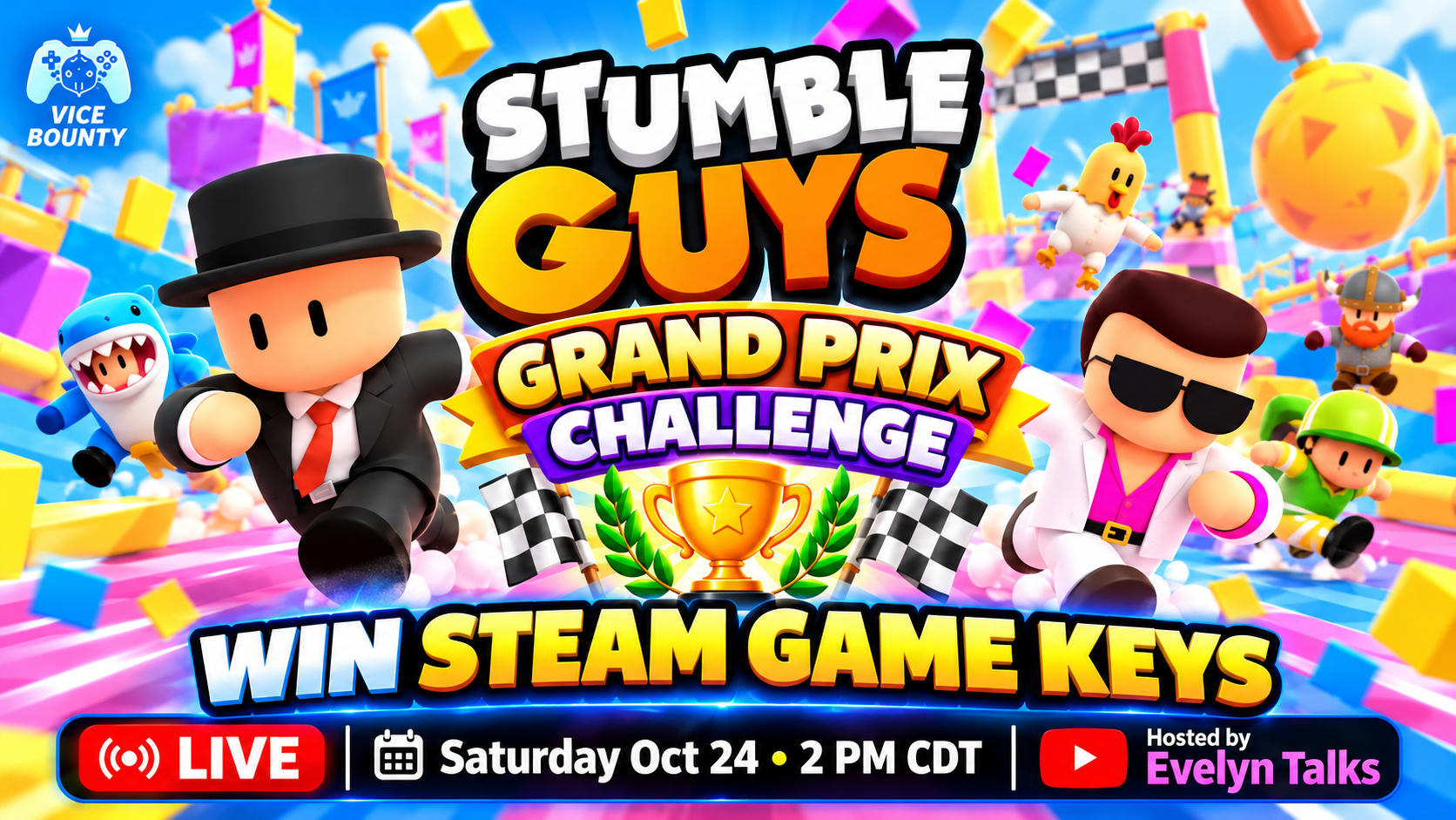 Stumble Guys Grand Prix Challenge: Win Steam Game Keys